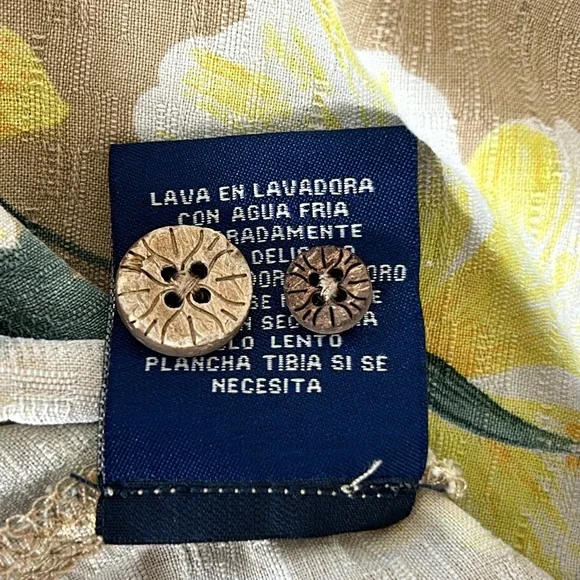 Caribbean Joe Men’s 100% Silk Hawaiian Aloha Floral Button Dress Shirt Size XL - Picture 10 of 12